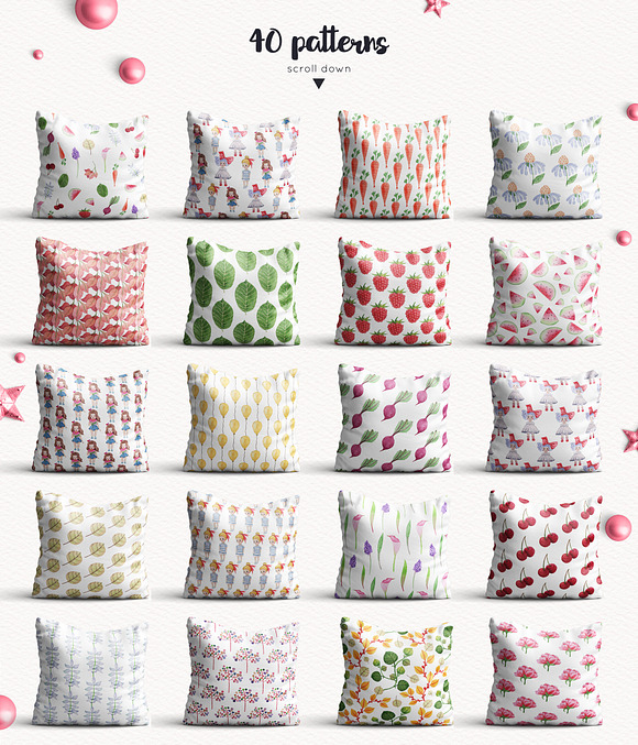 Baby Girl objects and patterns set in Illustrations - product preview 2