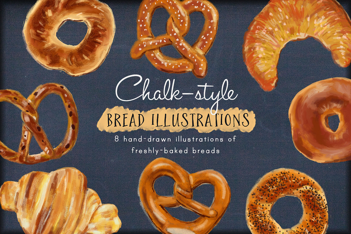 Bread & Bakery Goods Clip Art in Illustrations - product preview 8