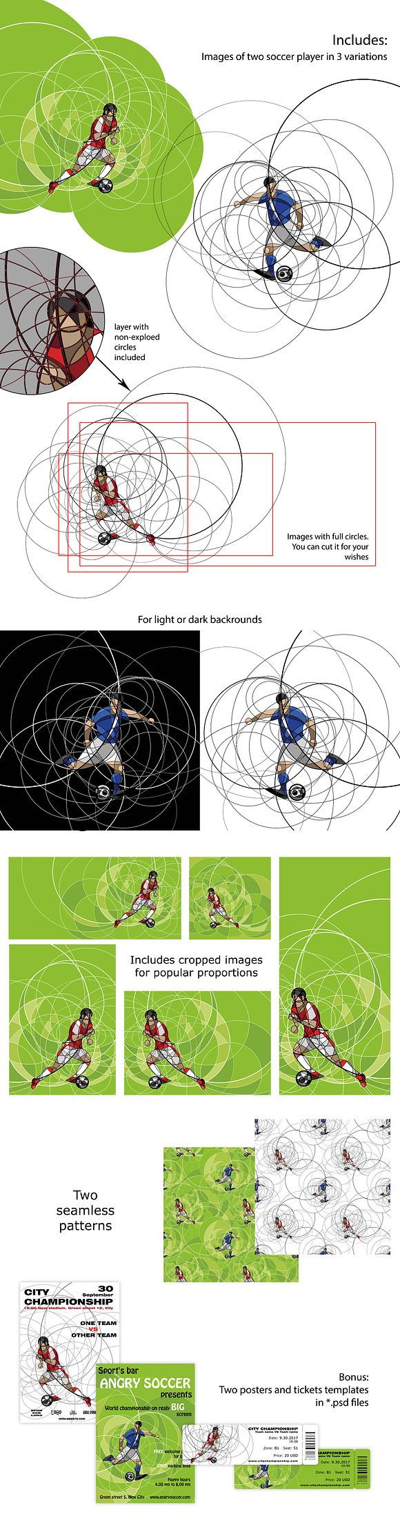 Circle motion: Soccer in Illustrations - product preview 4