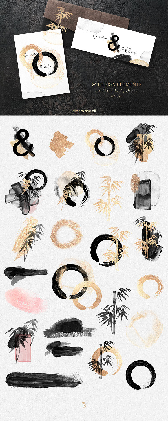 ENSO - ZEN black & gold graphics in Objects - product preview 2