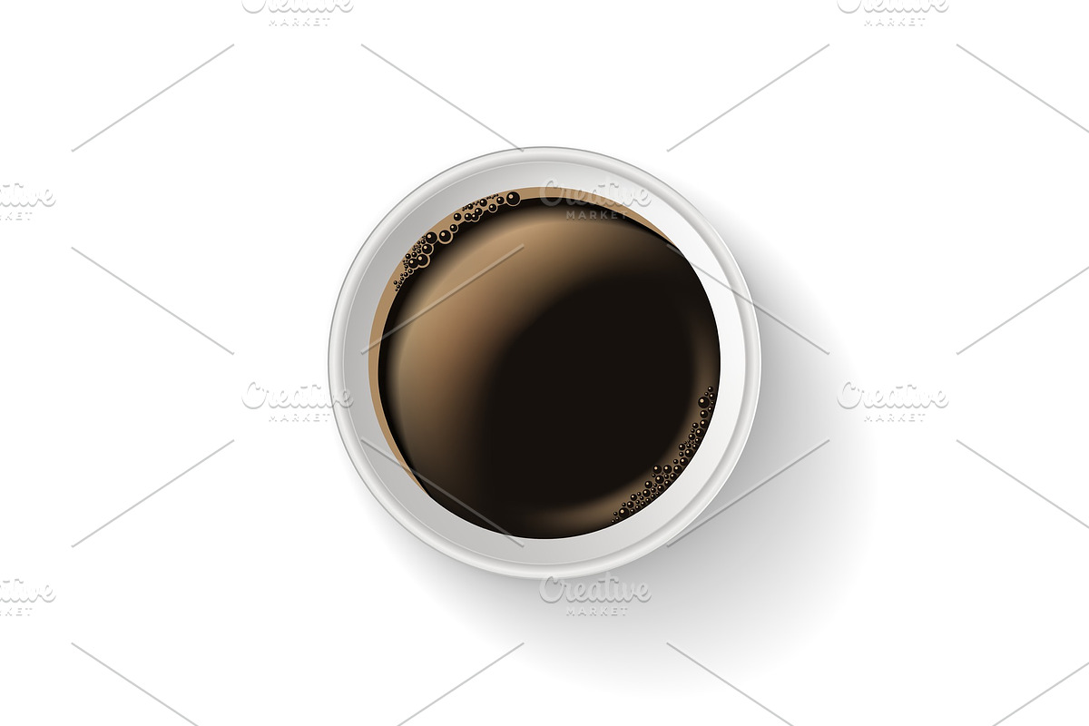 Top view of realistic, to go and takeaway paper coffee cup. in Illustrations - product preview 8