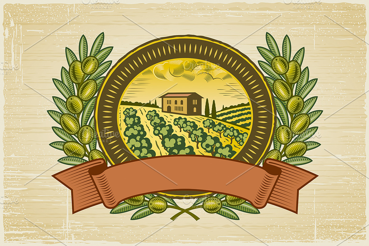 Olive Harvest Label in Illustrations - product preview 8