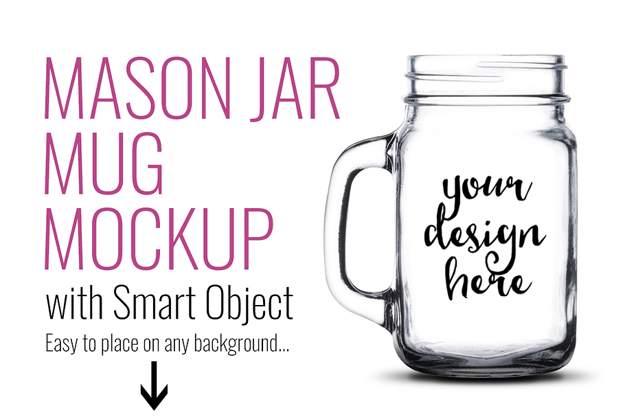 Mason Jar Mug Mockup Template PSD in Product Mockups - product preview 8