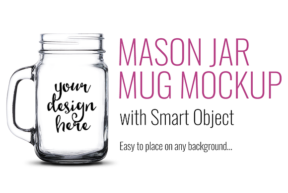 Mason Jar Mug Mockup Template PSD in Product Mockups - product preview 2