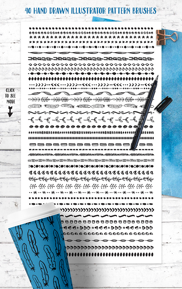HandDrawn Mono Pattern & Brushes in Patterns - product preview 4