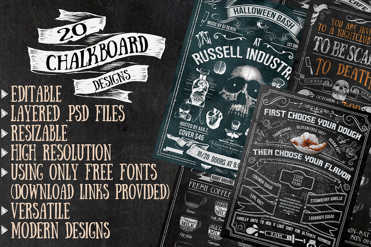 Twenty Editable Chalkboard Designs! in Templates - product preview 8