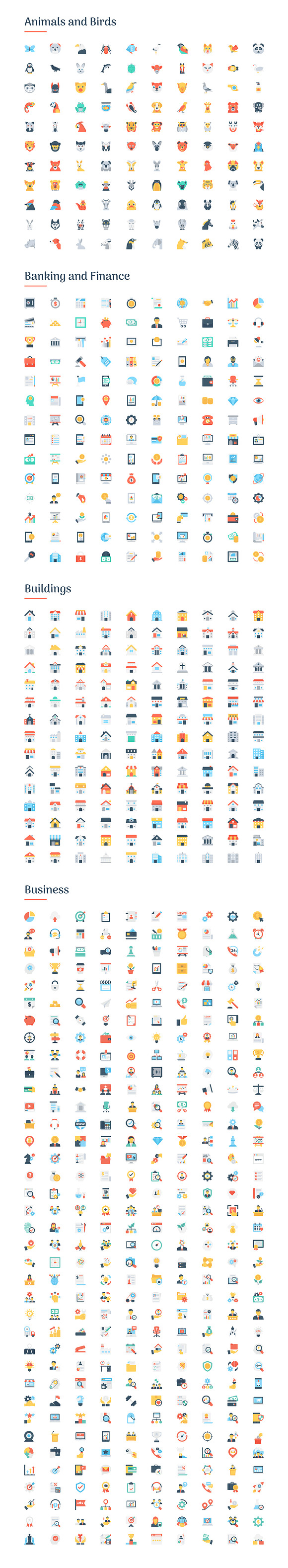 6150 Flat Icons Bundle in Flat Icons - product preview 1
