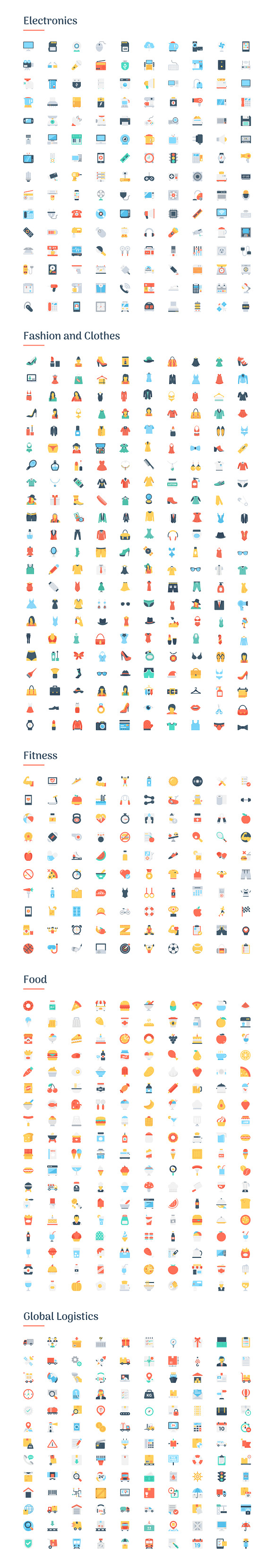 6150 Flat Icons Bundle in Flat Icons - product preview 3