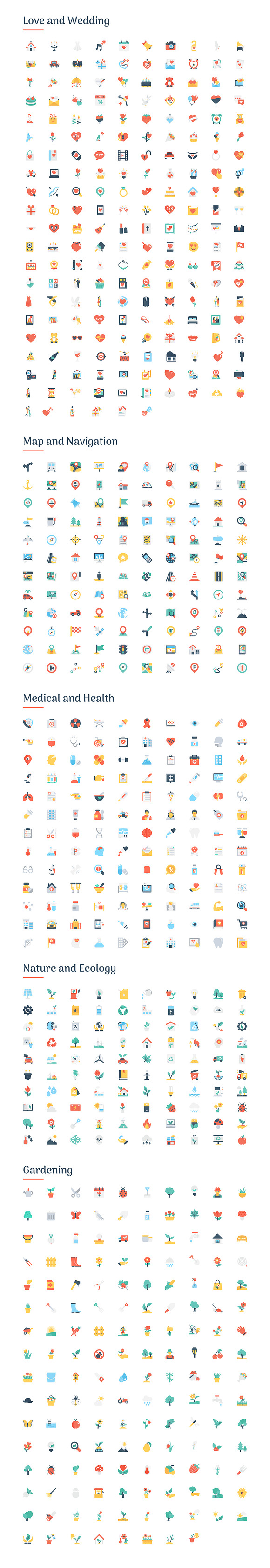 6150 Flat Icons Bundle in Flat Icons - product preview 6