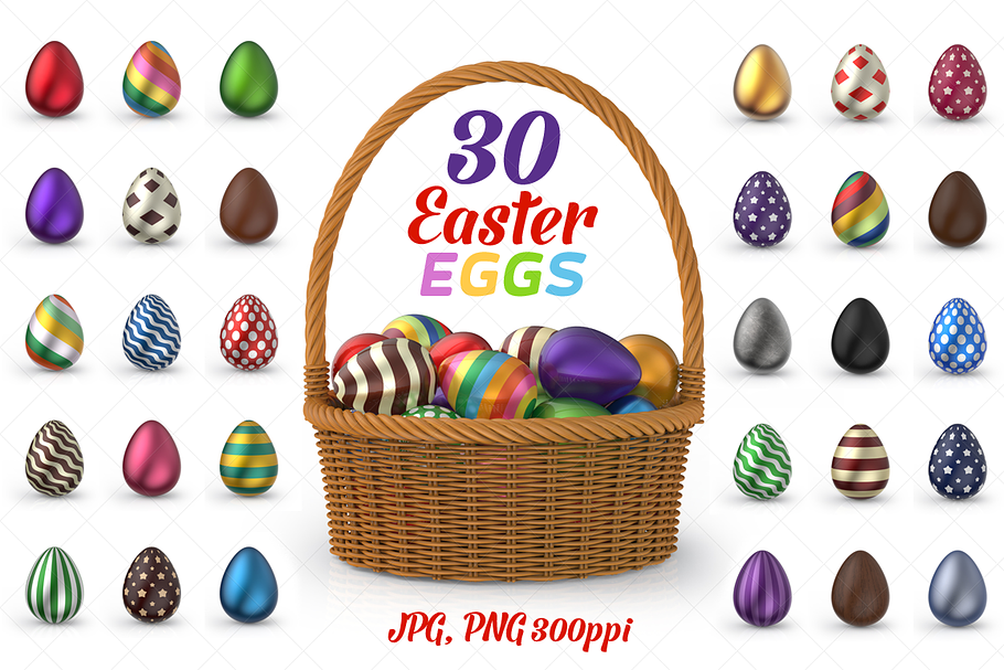 30 Easter Eggs 3D