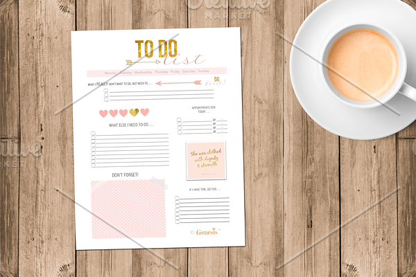 To Do List - Pink & Gold Printables
