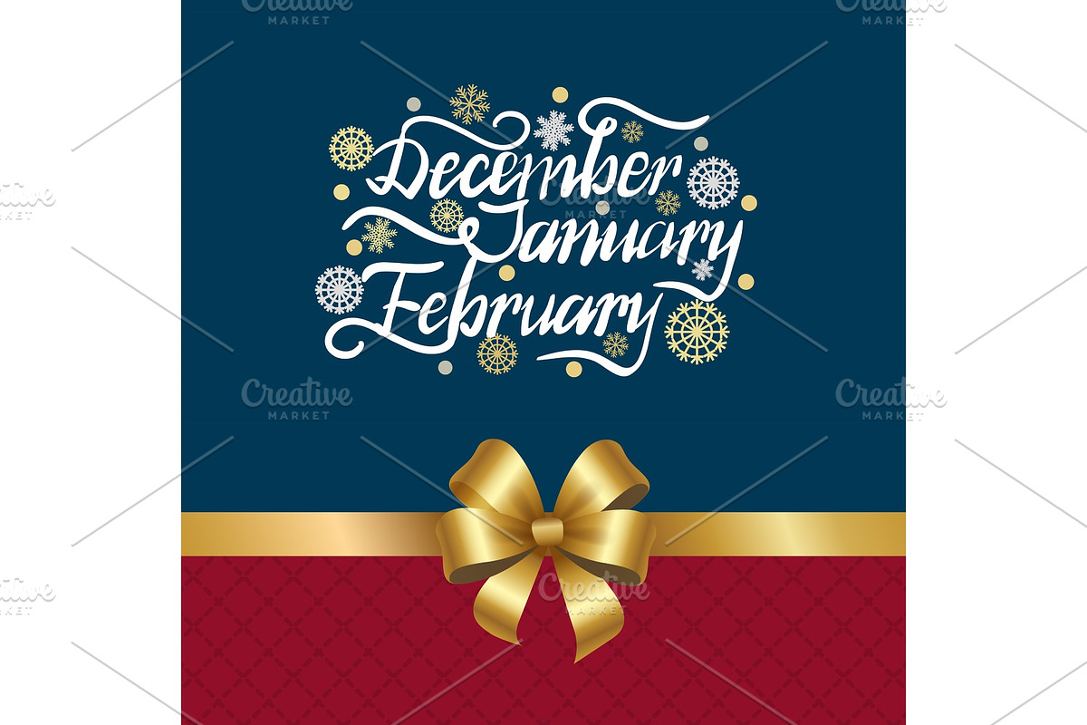 December January February Winter Month Inscription in Illustrations - product preview 8