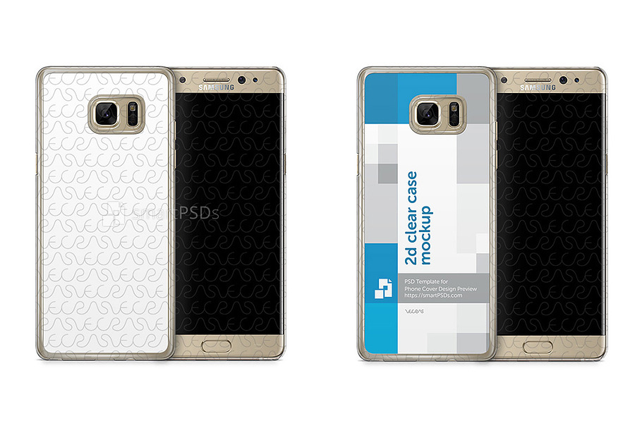Galaxy Note 7 2d Clear Mobile Case in Product Mockups - product preview 8