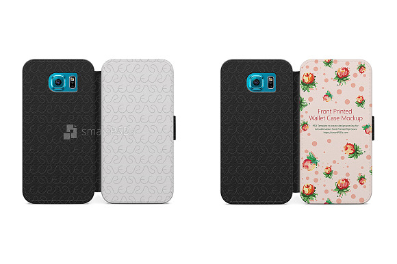 Galaxy S6 Edge 2d Wallet Mobile Case in Product Mockups - product preview 1