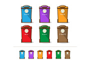 Colored recycle bin vector 