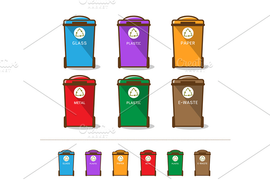 Colored recycle bin vector  in Illustrations - product preview 8