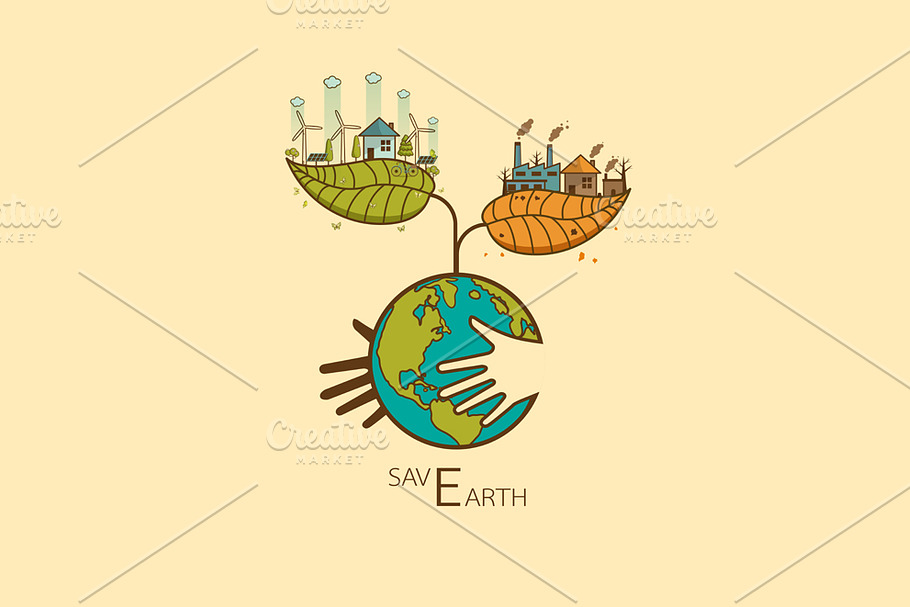 Save the Earth Vector illustration in Illustrations - product preview 8