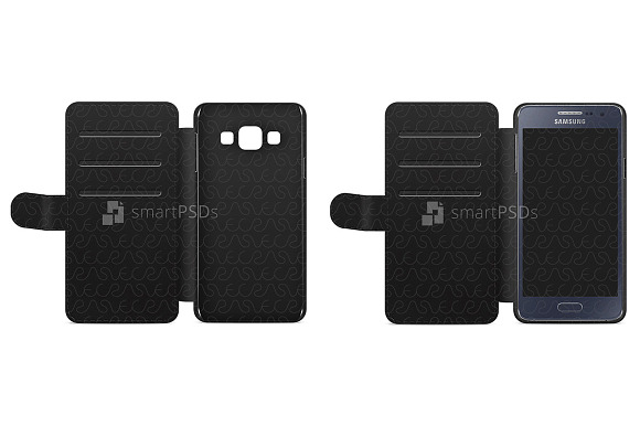 Galaxy A3 2d Wallet Mobile Case in Product Mockups - product preview 1