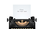 Vintage Typewriter Isolated Editable