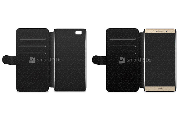 Huawei P8 2d Wallet Mobile Case in Product Mockups - product preview 1
