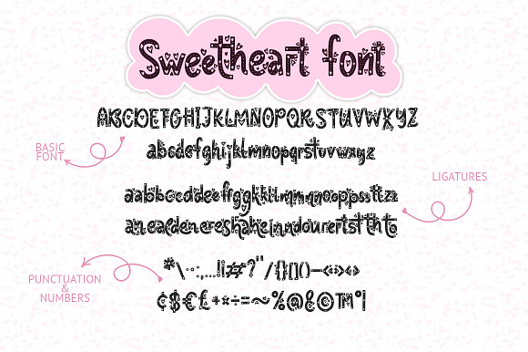 Sweetheart fonts & 119 cliparts. in Display Fonts - product preview 4