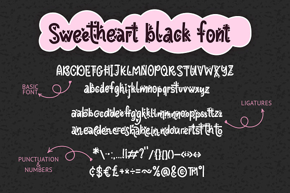 Sweetheart fonts & 119 cliparts. in Display Fonts - product preview 6