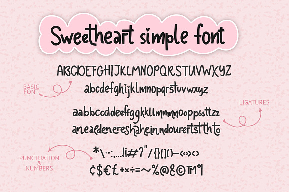 Sweetheart fonts & 119 cliparts. in Display Fonts - product preview 8