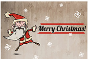 Joyful jumping Santa - vector -