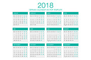 German Calendar Vector 2018