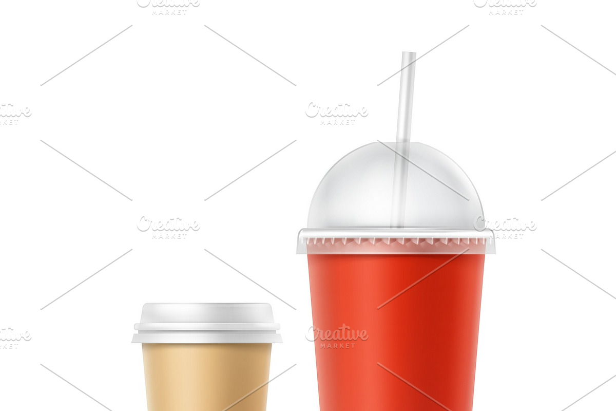 Vector Set of Cardboard Cups in Illustrations - product preview 8