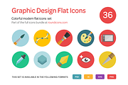 Graphic Design Flat Icons Set