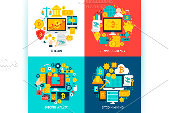 Bitcoin Cryptocurrency Concepts in Illustrations - product preview 2