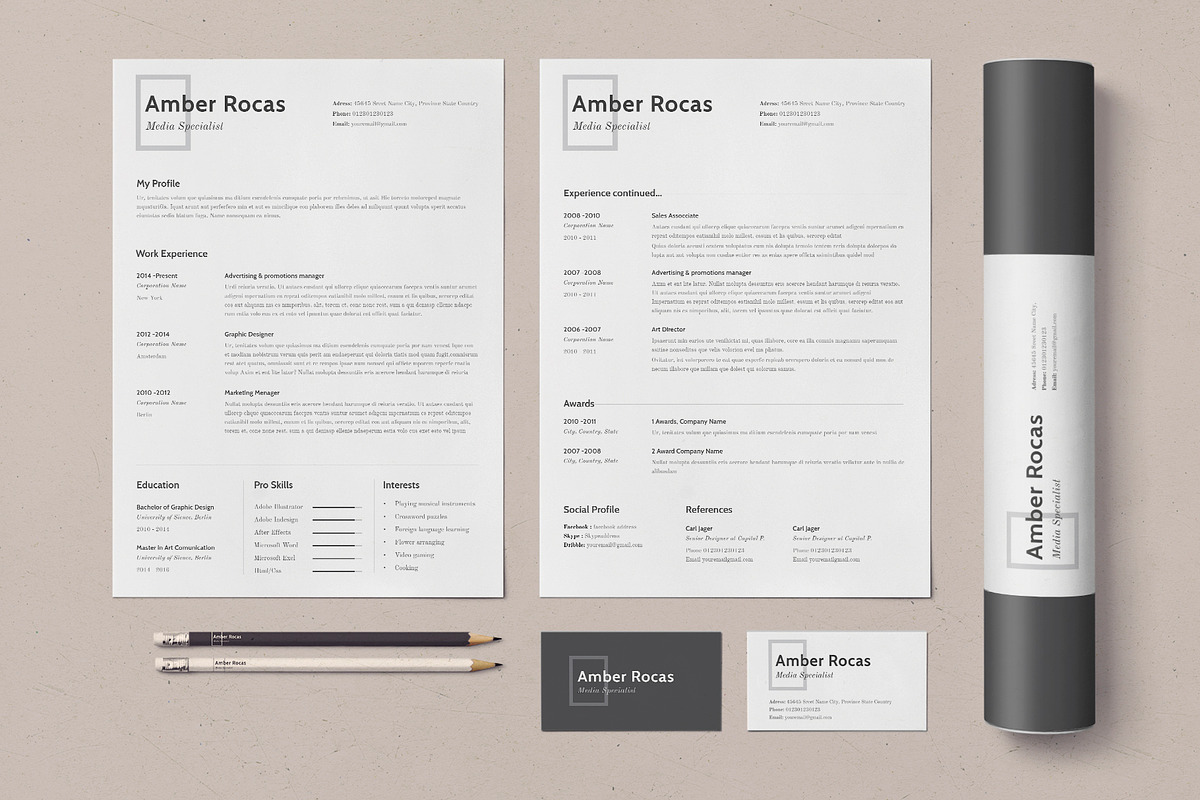 Resume Amber in Resume Templates - product preview 8