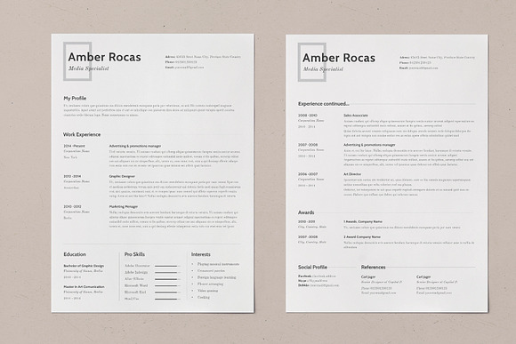 Resume Amber in Resume Templates - product preview 2