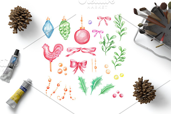 Christmas and New Year elements set in Objects - product preview 1