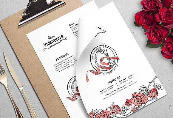 Valentines Menu Template in Flyer Templates - product preview 4
