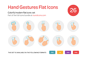Hand Gestures Flat Icons Set