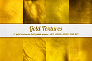 11 Gold foil, paper, paint textures
