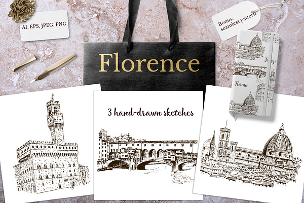 Set of Florence sketches