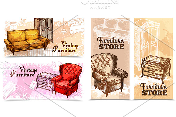 Furniture Sketch Set in Illustrations - product preview 1