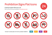 Prohibition Signs Flat Icons Set