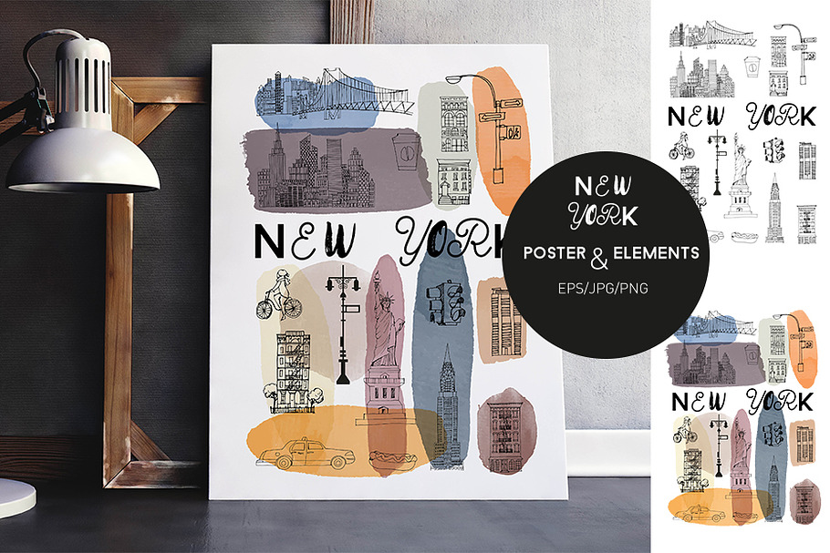 2 New York posters & elements in Illustrations - product preview 8
