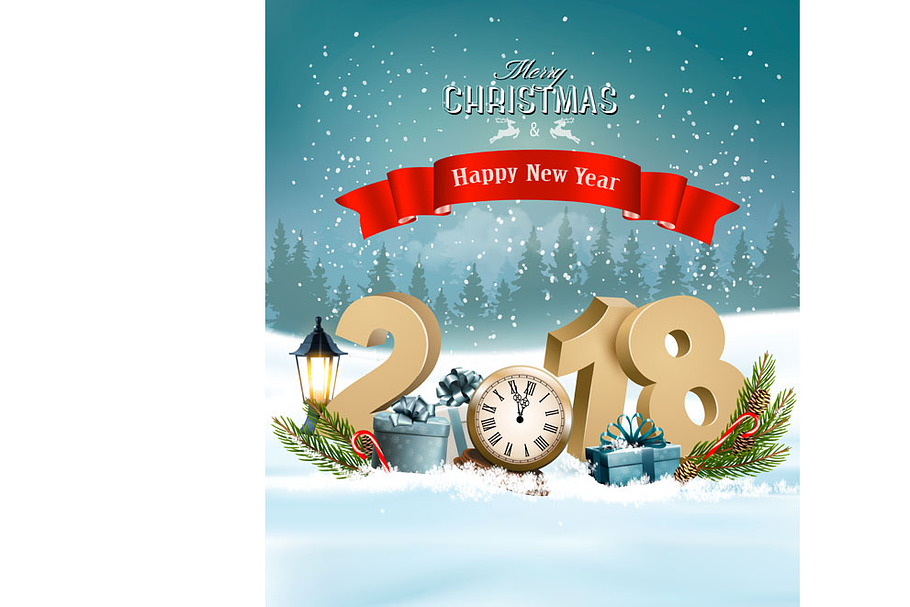 Happy New Year 2018 background  in Illustrations - product preview 8