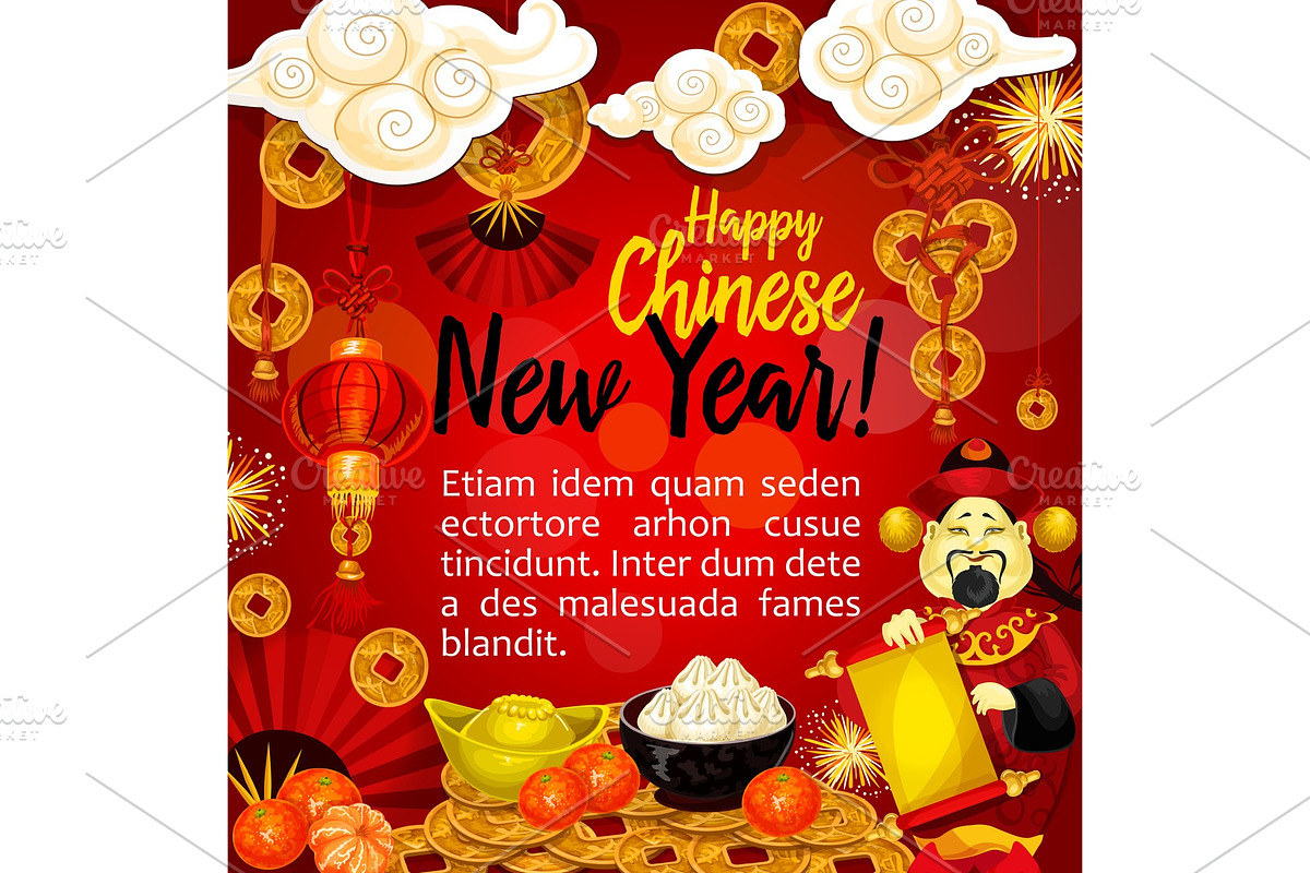 Chinese New Year greeting card for Spring Festival in Illustrations - product preview 8
