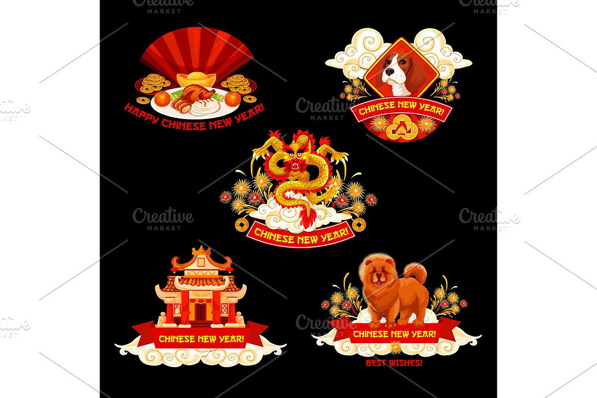 Chinese New Year label for Spring Festival design in Illustrations - product preview 8