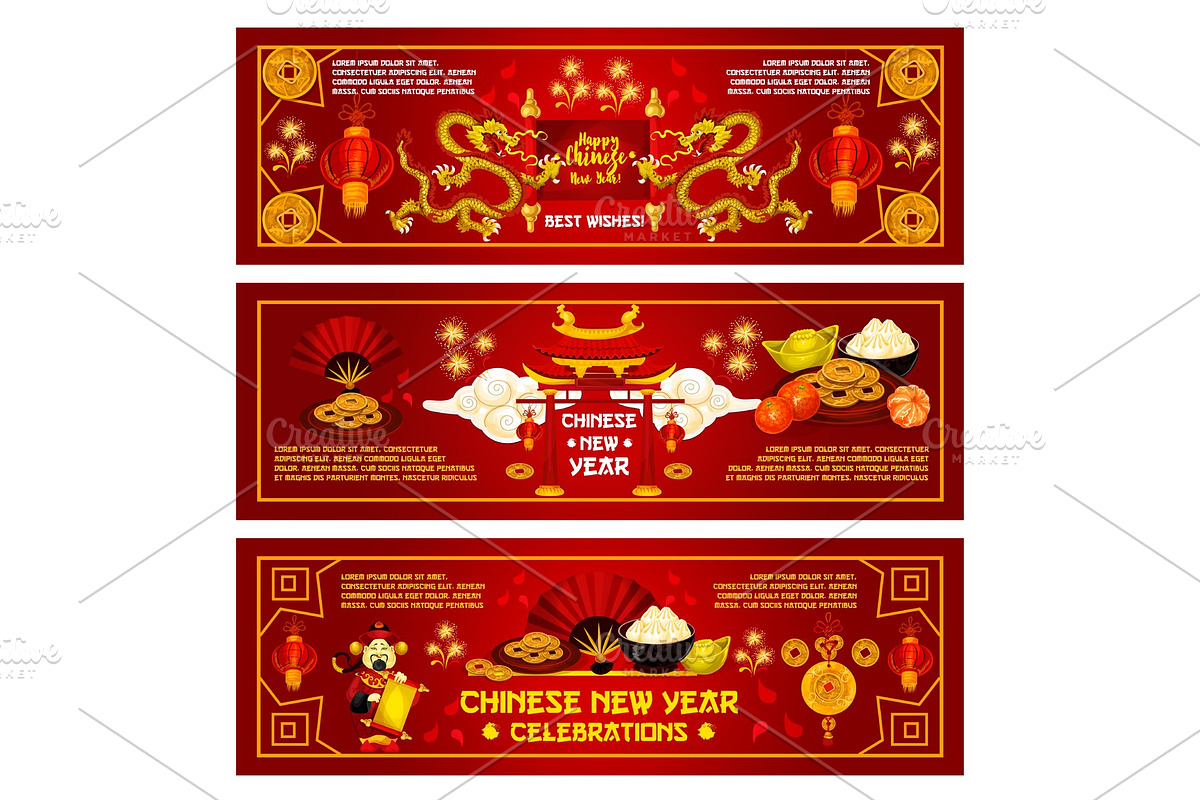 Chinese New Year vector China holiday greeting in Illustrations - product preview 8