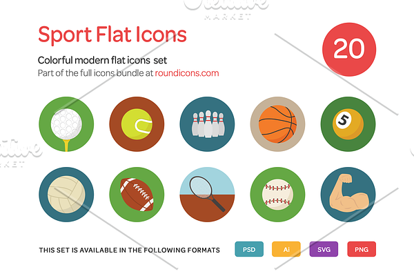 Sport Flat Icons Set