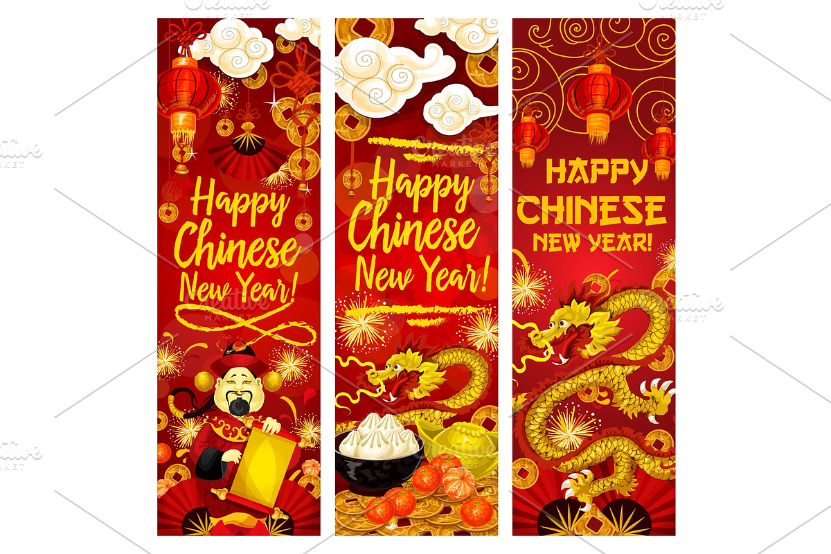 Chinese Lunar New Year greeting banner design in Illustrations - product preview 8