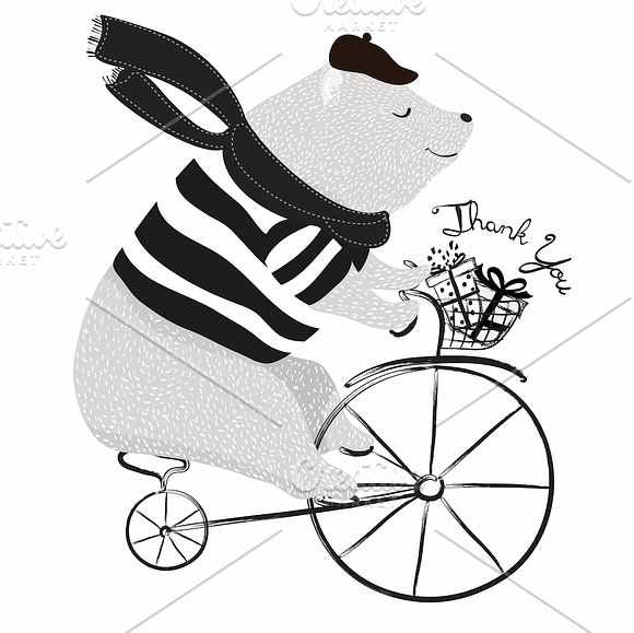 Cute bear, cartoon bear, bear vector in Illustrations - product preview 1