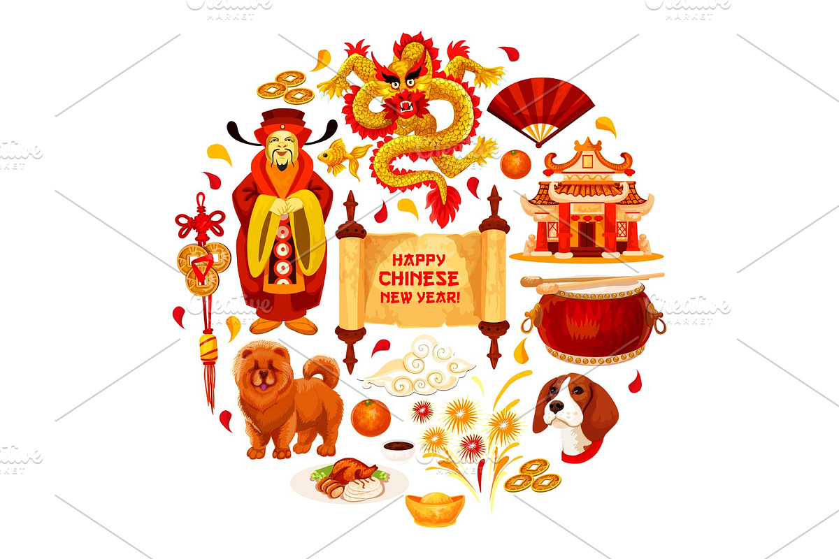 Chinese New Year vector China decorations poster in Illustrations - product preview 8
